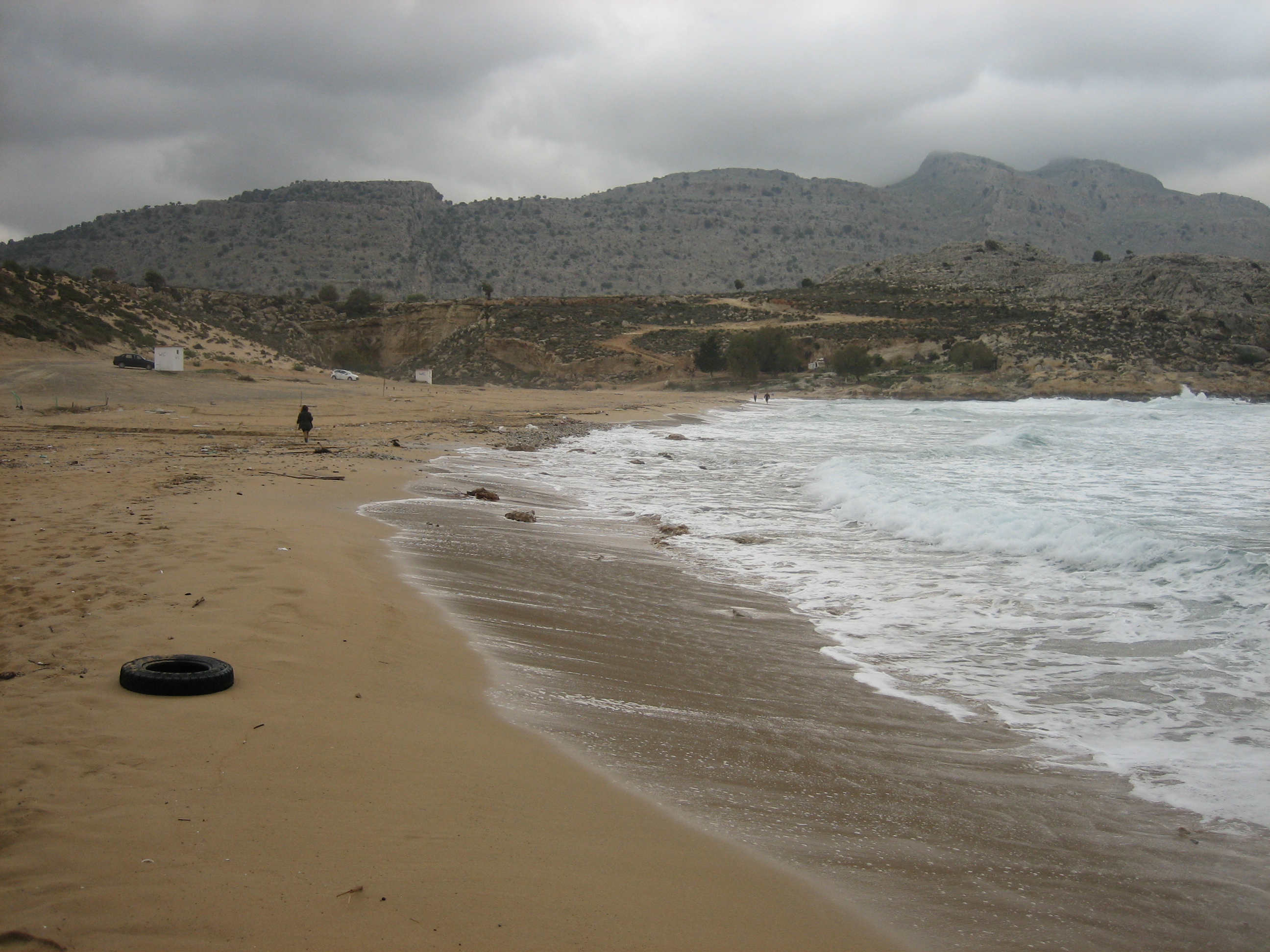 Agathi Beach in Rhodes with moderate water conditions