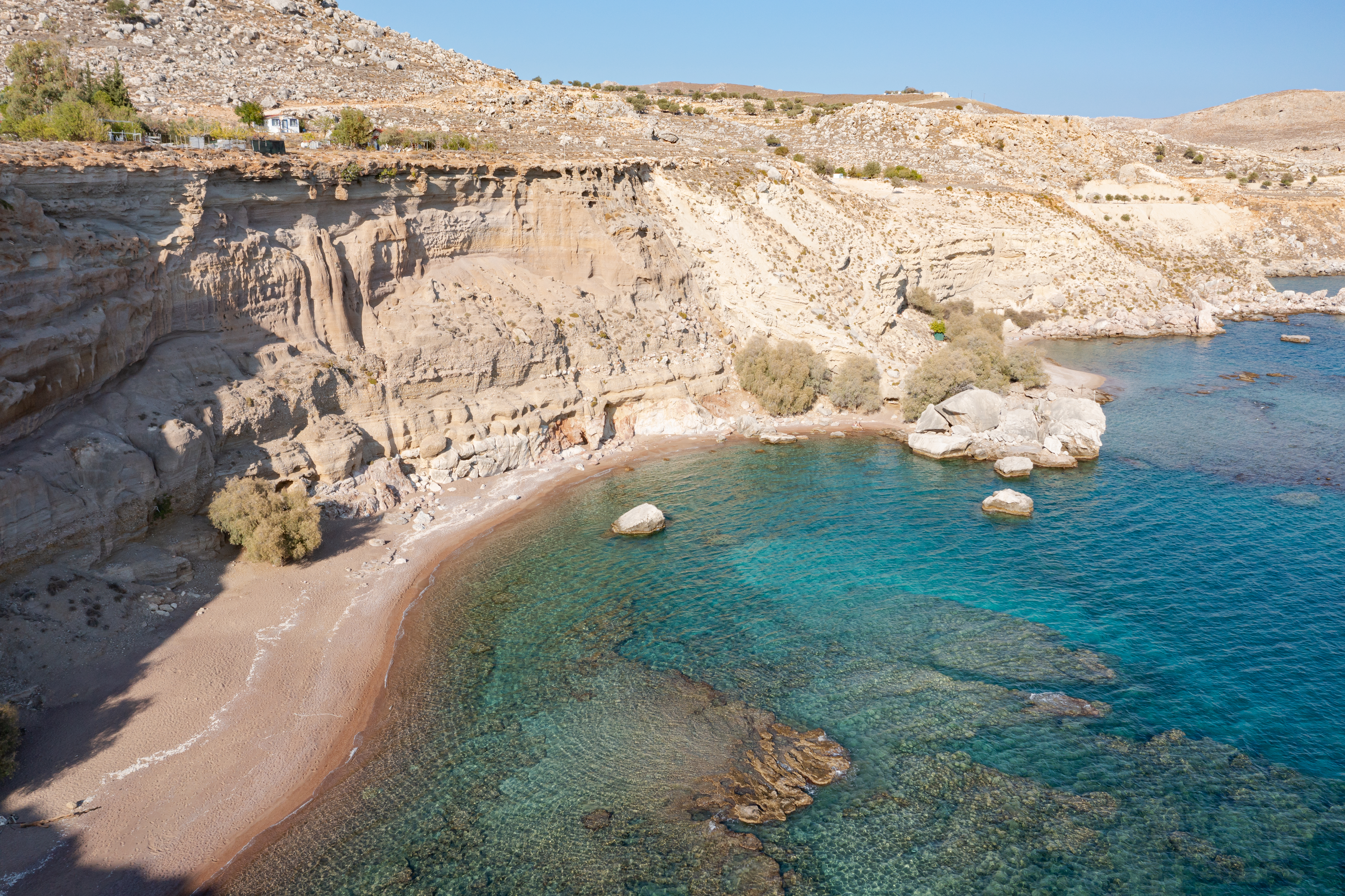 Kokkini Ammos (Red Sand) Beach in Rhodes with moderate water conditions