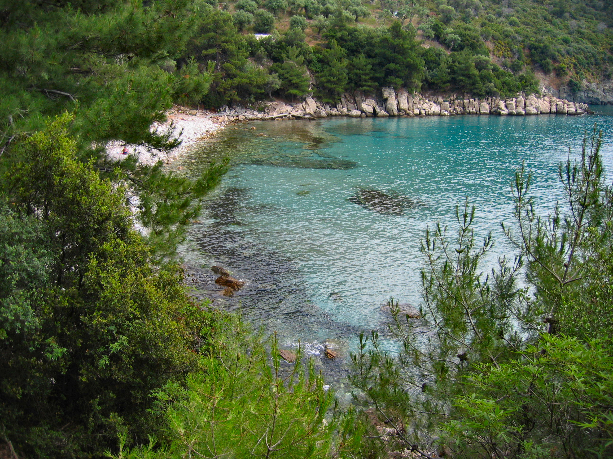 Agios Ioannis beach in Thassos with moderate water conditions